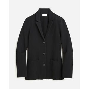 J.Crew Black Knit Waisted Oversized Button Front Sweater Blazer Size XXS